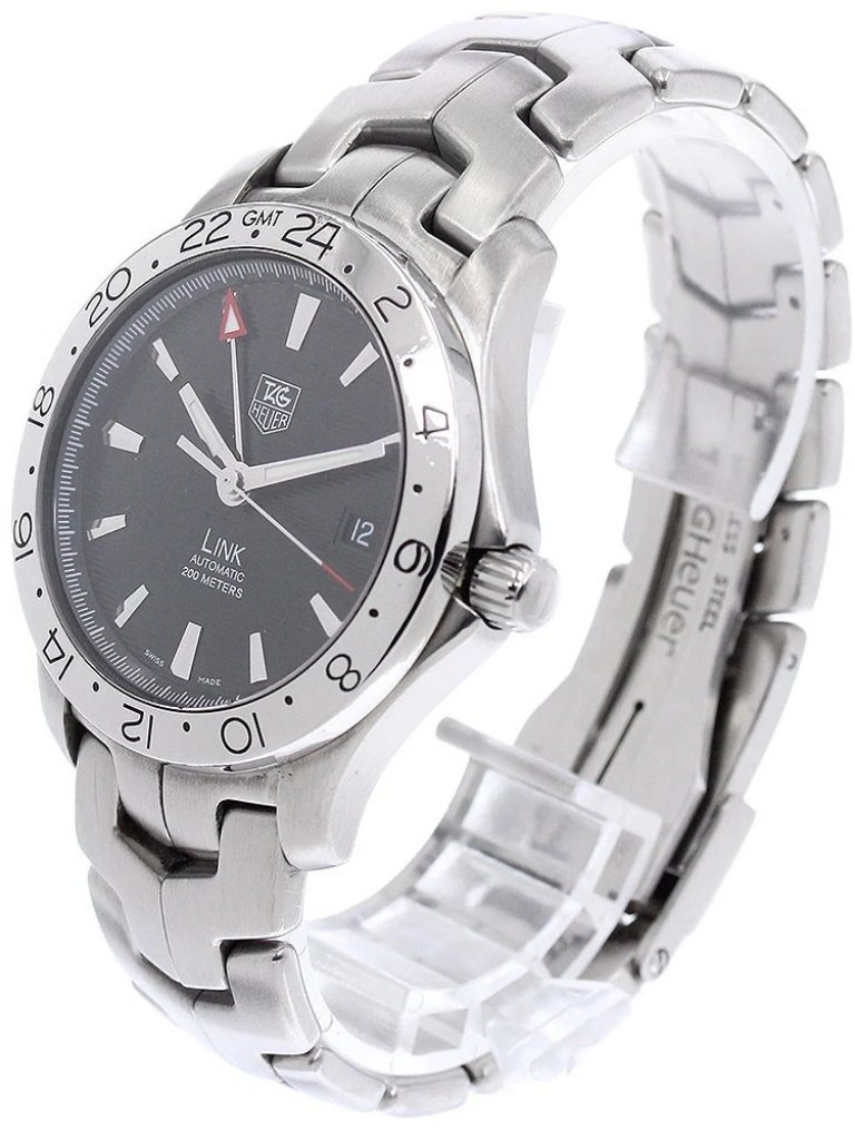 Tag Heuer Link Wjf2116 Gmt Date Black Dial Automatic Mens Watch959853